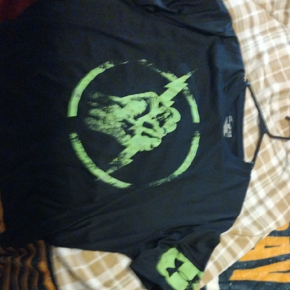Black T-Shirt with Green Graphic